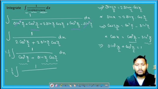 Integration | Integrate ∫1/(1+𝑠𝑖𝑛𝑥+𝑐𝑜𝑠𝑥) 𝑑𝑥 | Integrate 1/(1+sinx+cosx) by Parmeshwar Sahu смотреть онлайн