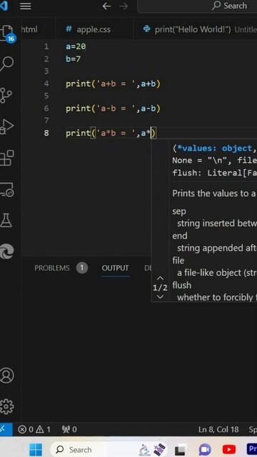 Arithmetic Operators in Python #shorts #trending #python #arithmeticoperators