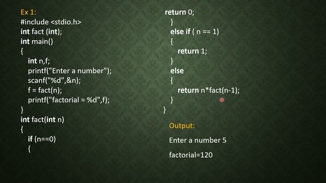 #25 Recursive function in C | Factorial of a number | Fibonacci series | C programming language