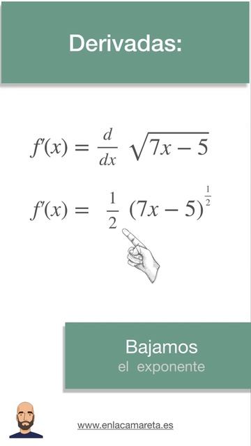 03 Derivada de la raíz de 7x-5 (funciones potenciales) #shorts смотреть онлайн