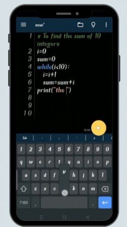 To find the sum of 10 integer using python......🐍