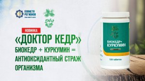 «ДОКТОР КЕДР» БИОКЕДР + КУРКУМИН = АНИОКСИДАНТНЫЙ СТРАЖ ОРГАНИЗМА