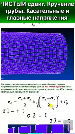 40.18  Кручение трубы. Касательные напряжения.