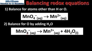 R3.2.2 Balancing redox equations in acidic solutions