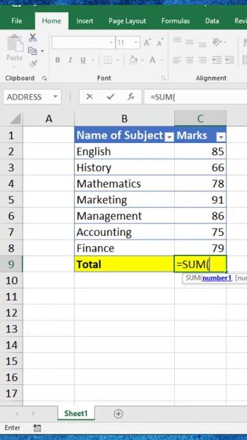 Excel Tips & Tricks | Easy way to sum your values | #short #excel #sumfunction #sumformula