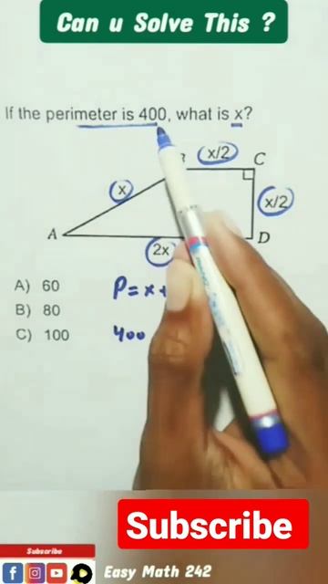 How to calculate the value of x in figures | Perimeter | #maths #perimeter смотреть онлайн