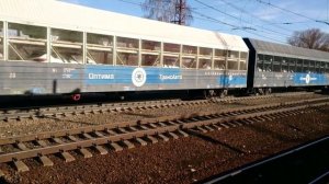 Прибытие грузового поезда на третий главный путь станции Барыбино