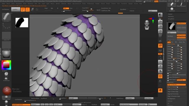 Zbrush Nanomesh rotation fix ( Snake Scale )