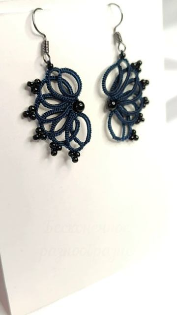 Серьги в технике фриволите челноком #frivolite #diy #knot #handmade #украшения