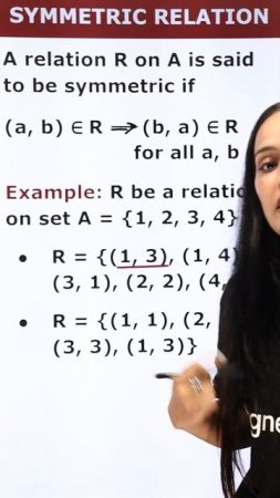 What is Symmetric Relation? | Relations & Functions | Class 12th Maths #shorts