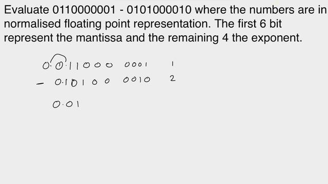 Subtracting Floating Point Numbers