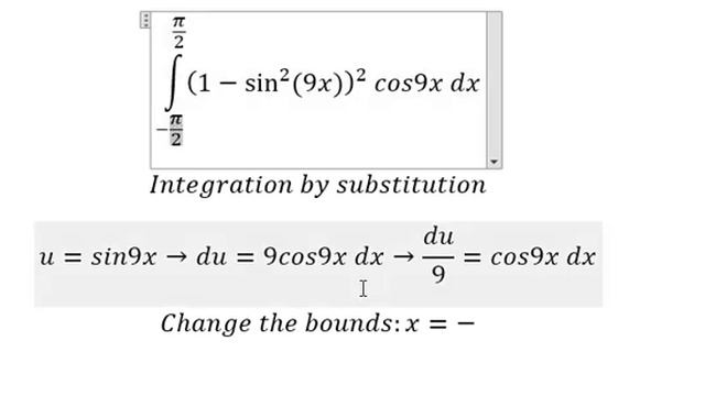 Calculus Help: Integral ∫ From (-π/2) to (π/2) cos^5 (9x) dx - Integration by substitution смотреть онлайн