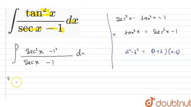 `int (tan^(2)x)/(sec x -1)dx` смотреть онлайн