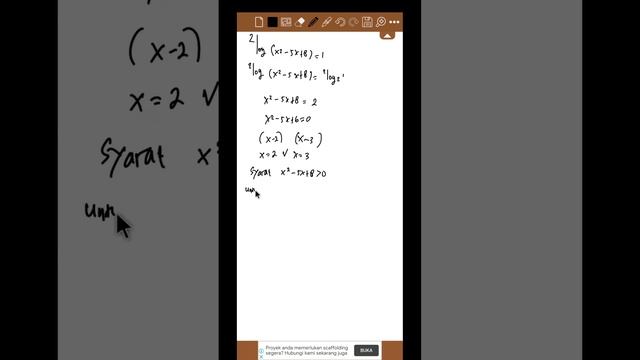 Himpunan penyelesaian dari 2 log (x^2-5x+8)=1 смотреть онлайн