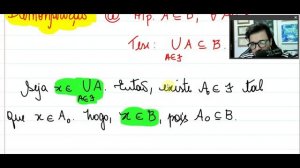 Aula 22 - Fundamentos da matemática I - União e interseção de uma família de conjuntos