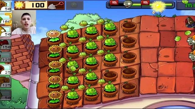 Plants vs Zombies ( а вот и последняя локация— крыша, сраные зомби-макаки!!!) #17