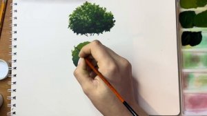 РИСУЕМ КУСТЫ ГУАШЬЮ