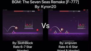 Geometry Dash = The Seven Seas Full Version (Comparison) (SlothBlock Vs emjoven)