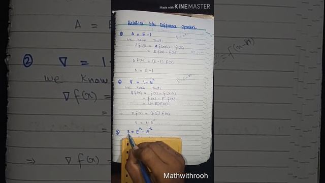 relationship between difference operators in Numerical analysis