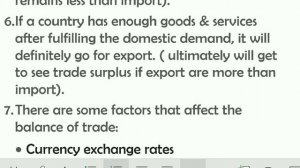 BALANCE OF TRADE