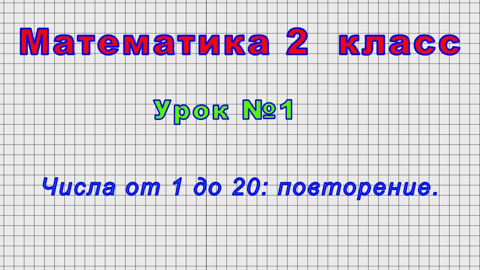 Математика 2 класс (Урок№1 - Числа от 1 до 20: повторение.) смотреть онлайн