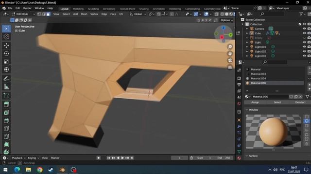 3D LowPoly стилизованный пистолет в Blender | Цвета | #2 смотреть онлайн