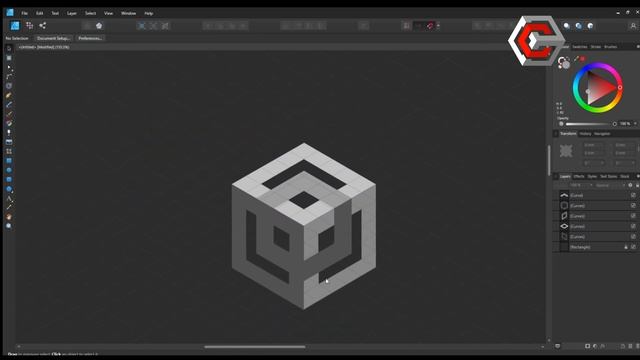 Cube Letter C Logo Design Time Lapse, Using an Isometric Grid in Affinity Designer смотреть онлайн
