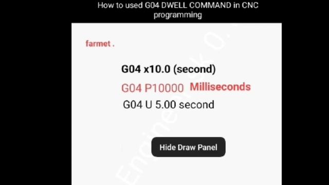 G04 DWELL FUNCTION USE IN CNC PROGRAMMING by satish