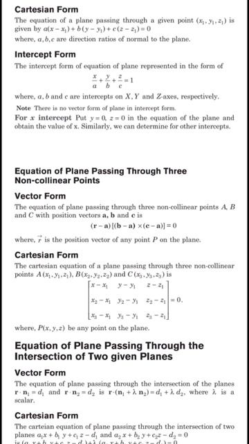 revision all formula 3D Geometry ( straight line and plane ) #ncertclass12