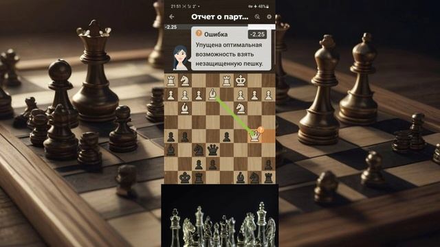 Разбор от Chesscom или Противник признал поржаение и сдался