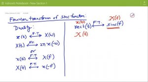 Lecture on Fourier Transform of Sinc Function