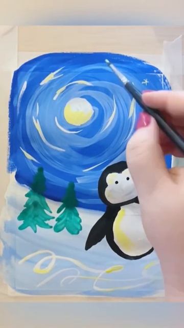 Новогодний пингвин гуашью #art #рисуемвместе #drawing #artist #рисование #draw #рисуем смотреть онлайн