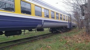 Дизель-поезд ДР1АЦ-185 и ДР1АМ-252 на станции Засулаукс 04.11.2021