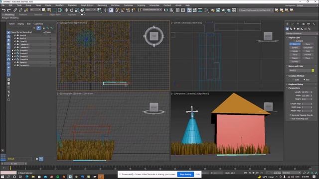 3ds Max Basics Setting up a Farm Scene windmill, barn, using Arrays 3ds Max