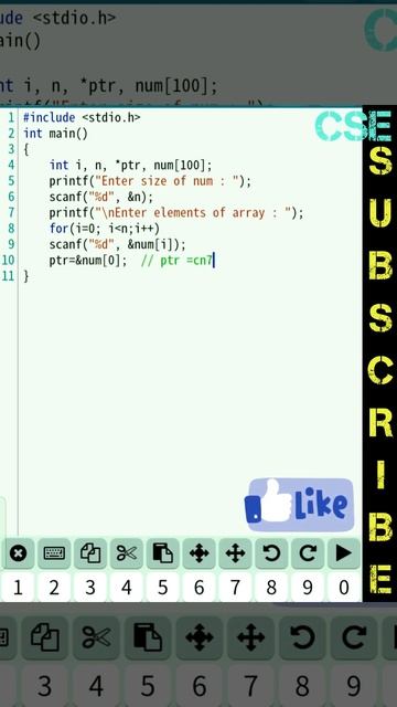 Print Array elements by increasing Pointer | Pointer to array | C program | #shorts #coding #viral