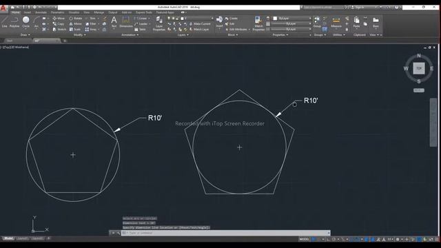 How to Draw POLYGON in Autocad.Inscribed/Circumscribed circle(Pentagon,Hexagon,Heptagon,Octagon,etc смотреть онлайн