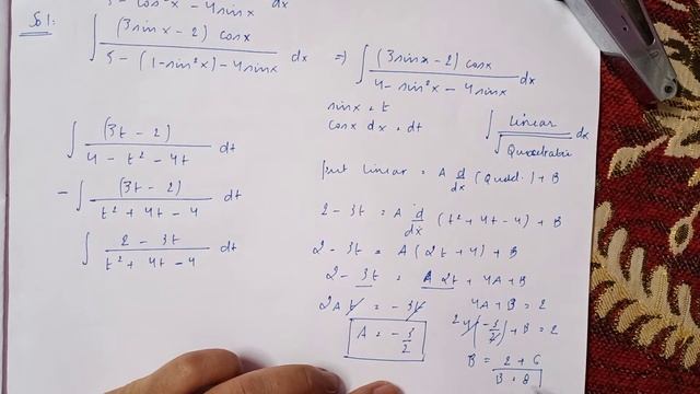 integrate 3 sin x - 2 into cos x upon 5 - cos²x - 4 sin x wrt x смотреть онлайн