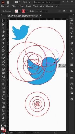 Twitter Logo with Golden Ratio Design - Illustrator #shorts - Design.lk