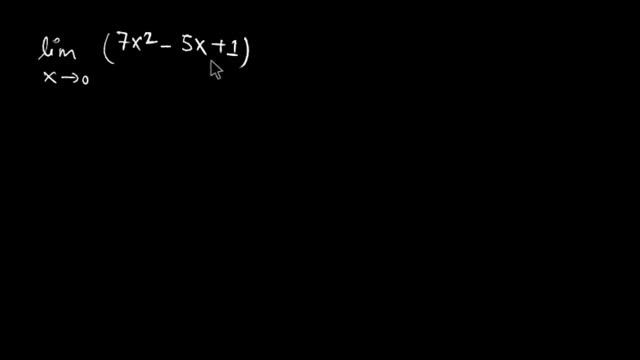 lim (x to 0 ) ( 7x² - 5x + 1 ) смотреть онлайн