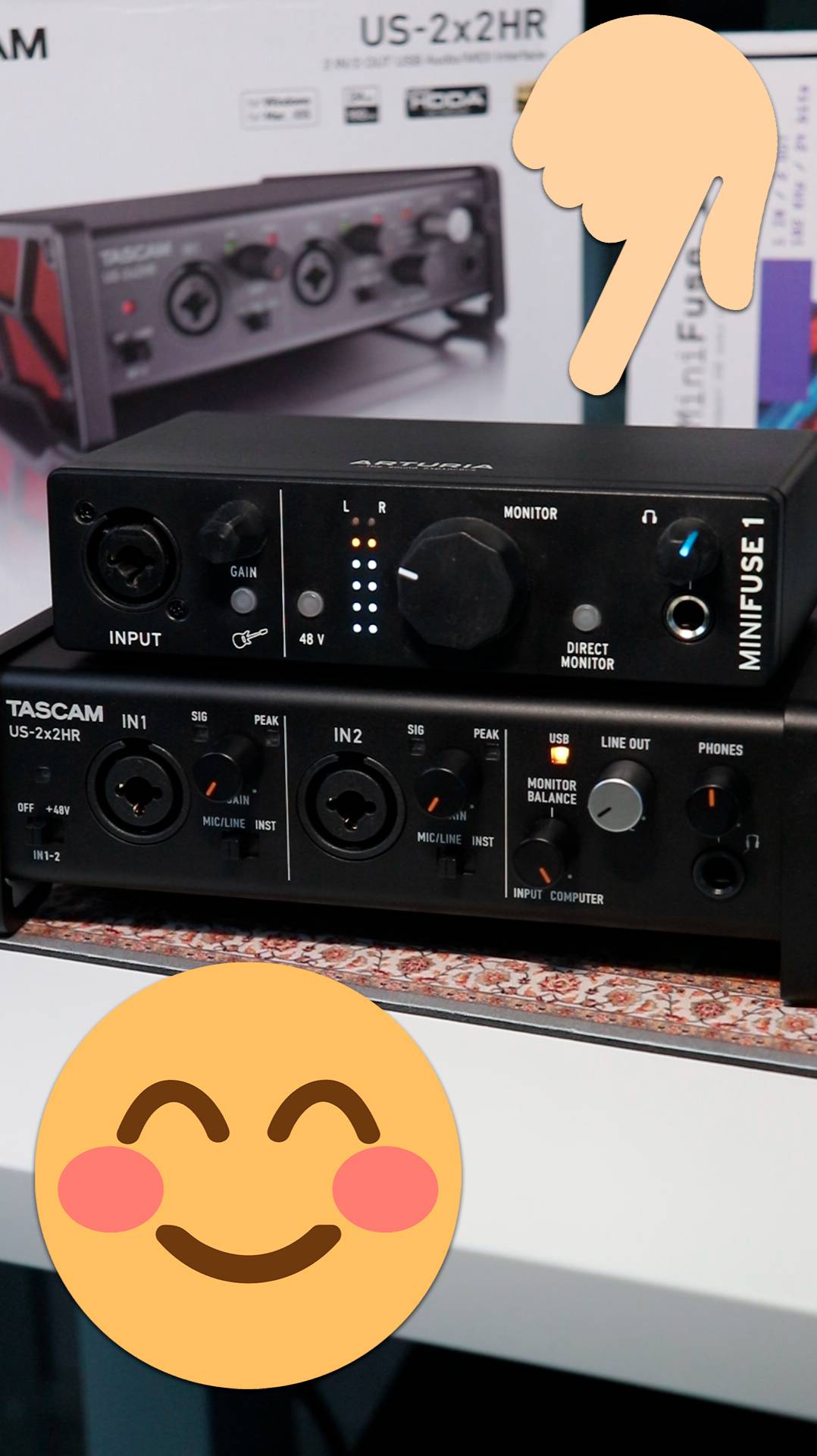🎛️ впечатления от аудиоинтерфейсов Arturia Minifuse 1 и Tascam us-2x2hr 👍#звук #shorts