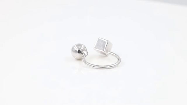 Женское кольцо Шар и Куб геометрия родированное из серебра mk235 в SilverLand смотреть онлайн