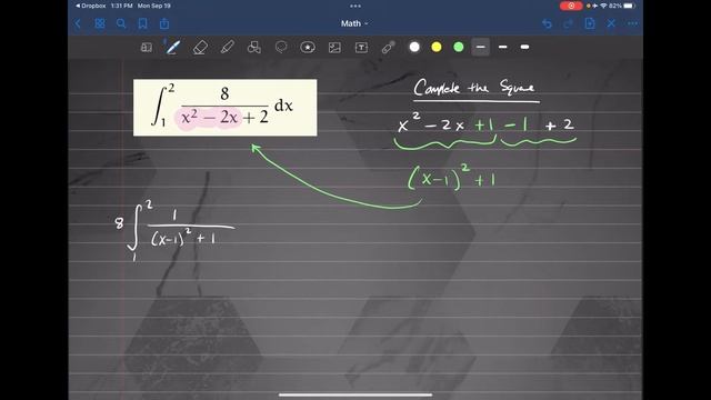 Evaluating a Definite Integral by Completing the Square смотреть онлайн