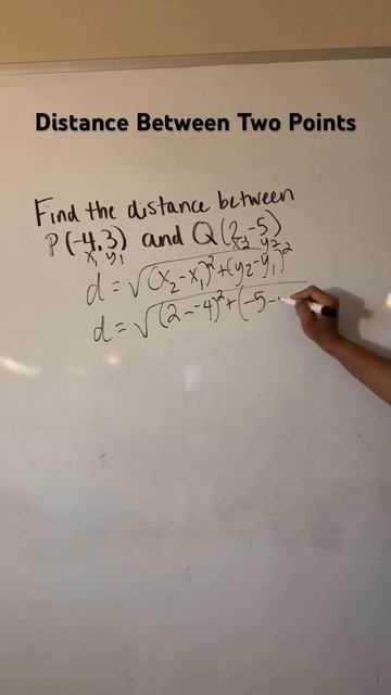 Learn how to find the distance between two points! #mathshort #algebra #distanceformula #algebrahel