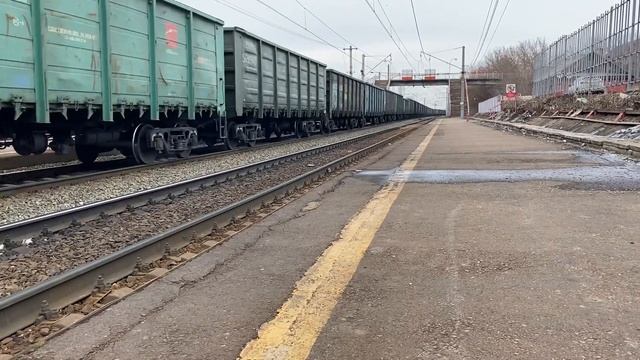 Негр! Электровозы  Синара 2ЭС6-692100 с грузовым составом на О.П Правая Белая