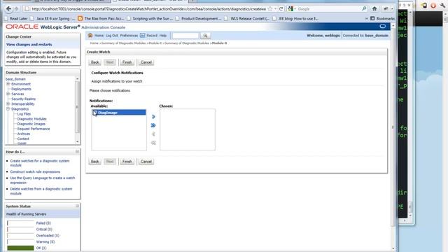 Create WebLogic Diagnostic Image With Metric Thresholds смотреть онлайн