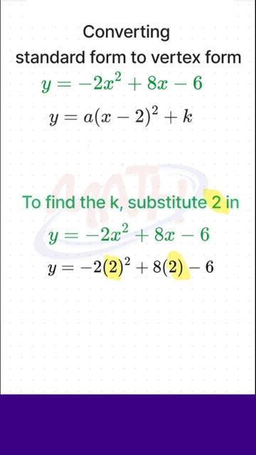Quadratics-Standard from to vertex form