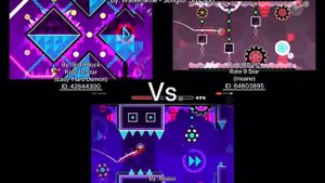 Geometry Dash = Blast Processing Full Version (Comparison) (SlothBlock Vs emjoven Vs Abaso)