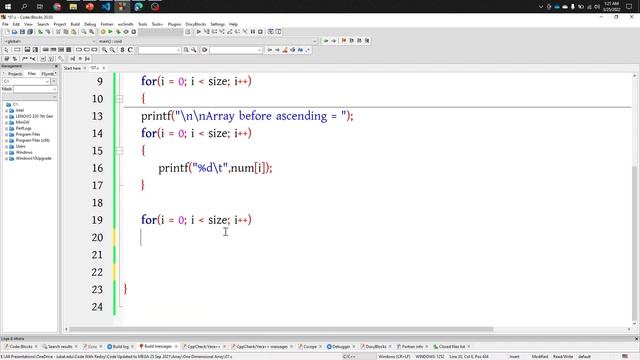 Sort Array Elements in Ascending Order using bubble sort Algorithm - C Programming Bangla Tutorial