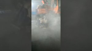 Горит Экскаватор кранекс