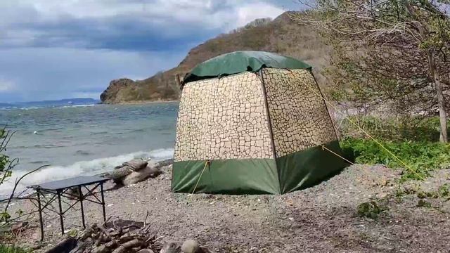 Мобильная баня Мобиба  МБ-10 в сильный ветер.